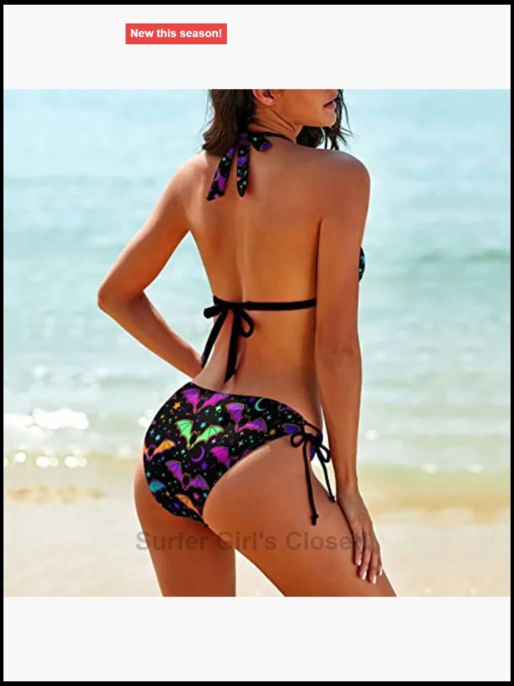 2 Piece Bikini Set Triangle Halter High Cut Swimwear